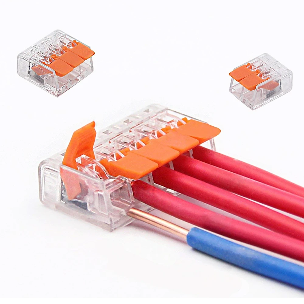 

75pcs Terminal Block Flexible Operating Lever Home Compact Splicing Connector Wire 2 3 5 Pole Electric Cable Clamp Nut