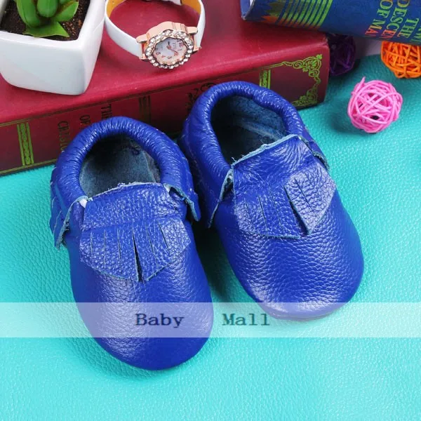 Cores de Couro Macio do Bebê Caminhantes da Criança do Bebê Genuíno Menino Sapatos Primeiros Mocassins Anti-deslizamento Infantil Franja 24 20 High Quality Mamãe e Bebê