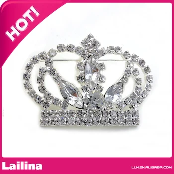

Princess Crown Tiara Brooch Pin Wedding Bridesmaid Clear Rhinestones Jewelry