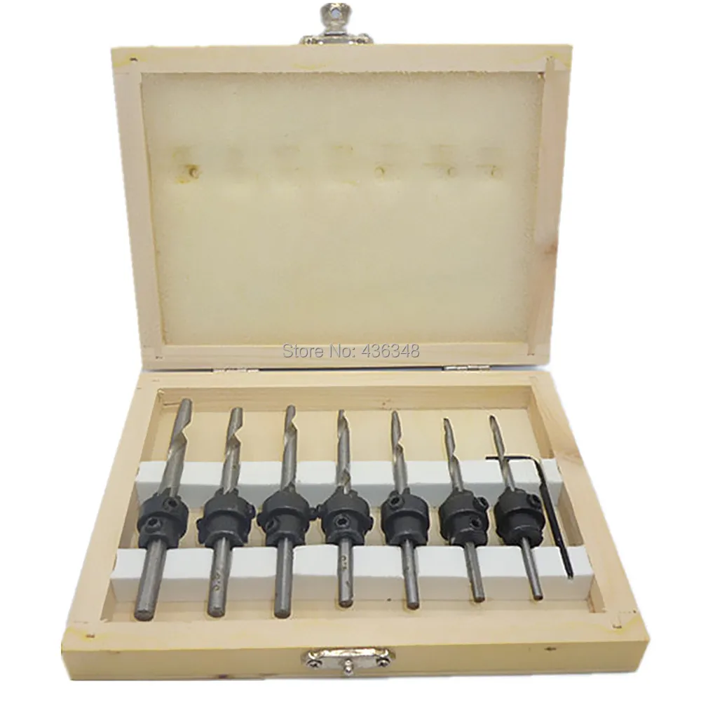 22pc Conique Perceuse et fraise Bit Vis Set Bois Pilote Trou pour bois