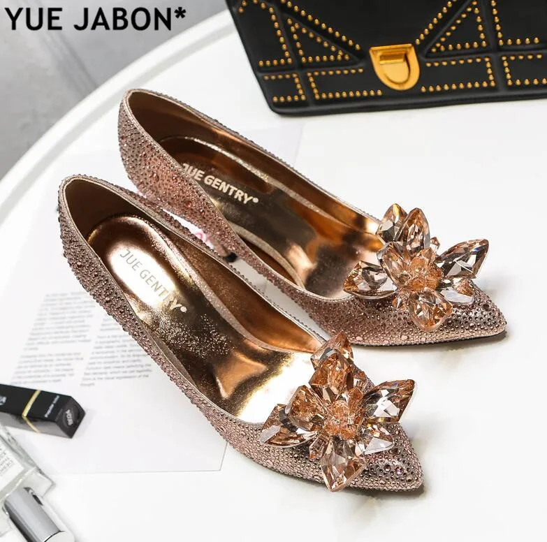 2019 New Rhinestone High Heels Cinderella Shoes Women Pumps Pointed toe Woman Crystal Party Wedding Shoes 5cm/7cm/9cm heels