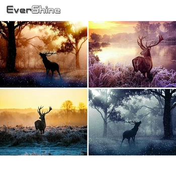 

Evershine Diamond Painting Animal Diamond Mosaic Landscape Cross Stitch Kit Diamond Embroidery Crystal Deer Home Decoration