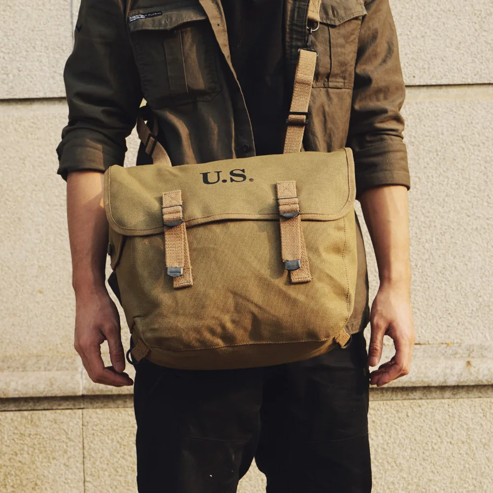 Camping Backpack Bag, Ww2 Us Musette Bag, Us Canvas Backpack