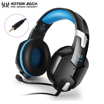 

KOTION EACH G1200 Gaming Headphones 3.5mm Stereo Bass Headset with Mic for PC Laptop PS4 Gamepad New Xbox One Cell Phone Gamer