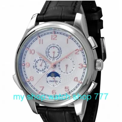 44 mm PARNIS phases of the moon show that automatic mechanical watch men watches High quality