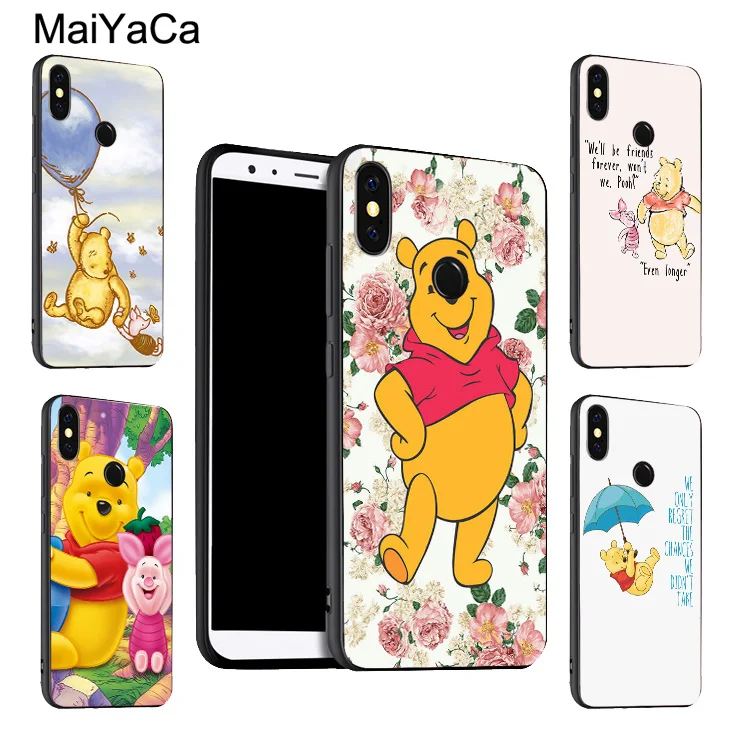 

MaiYaCa Winnie the Poohs Silicone Phone Case For Xiaomi Redmi 5 Plus S2 6A Note 5 Pro 7 5A 4X Mi 8 6X A2 6 9 Max 3 Mix 2s Cover