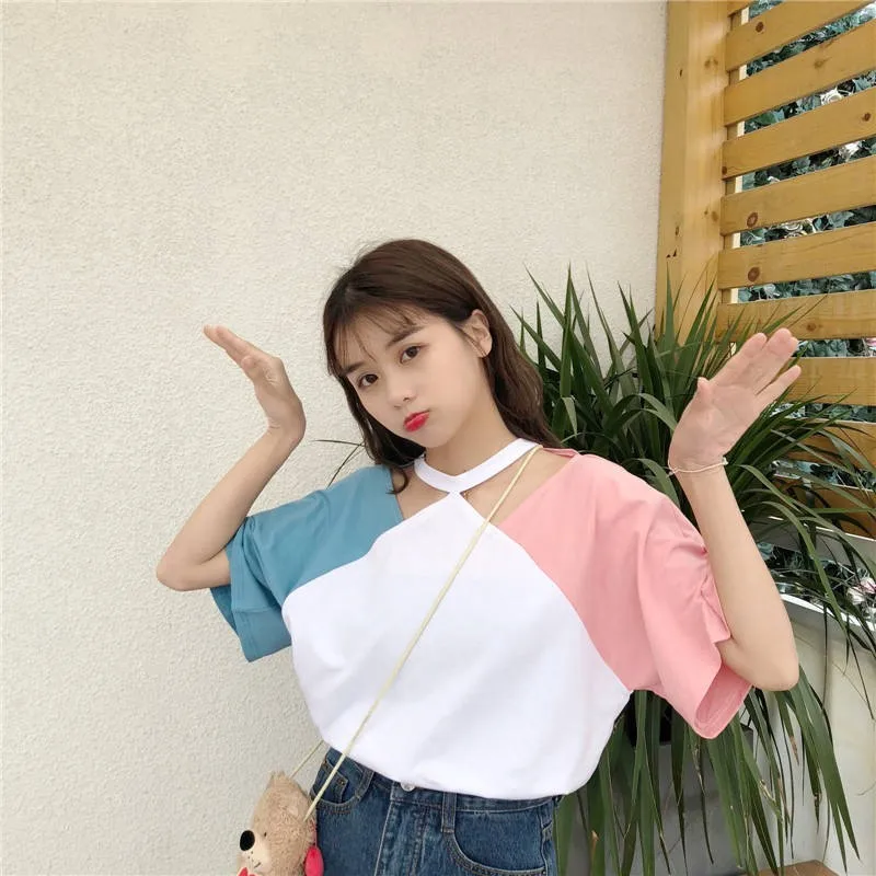 T-shirts Women Sweet Fashion Loose Soft Leisure Korean Style Harajuku Womens Clothing All-match Simple Daily Students Chic 2020