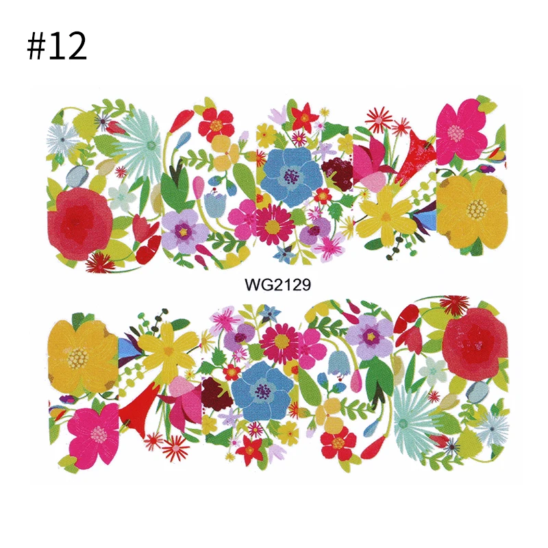 Цветочный дизайн ногтей перевод рисунка наклейки цветочный животный узор самоклеющиеся советы Водные Наклейки слайдеры украшение для маникюра «сделай сам» - Цвет: Pattern 24