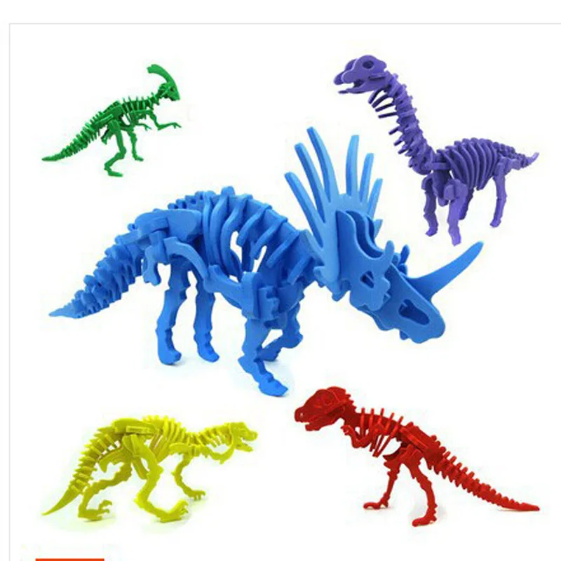 

10pcs/lot free shipping DIY children hand assembled EVA dinosaur model,fashion children toy