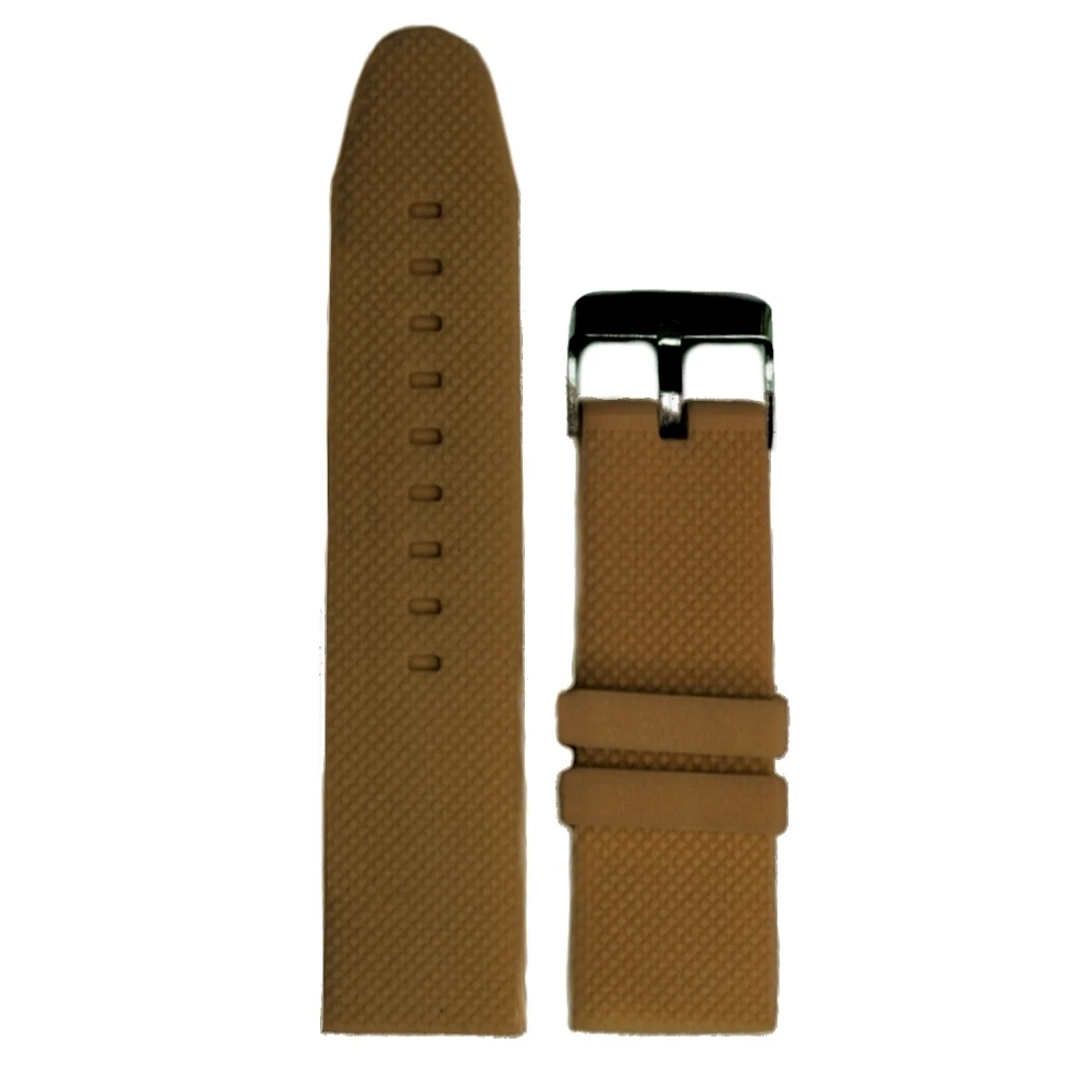 

22mm Chocolate Brown Silicone Jelly Rubber Unisex Watch Band Straps WB1062U22JB