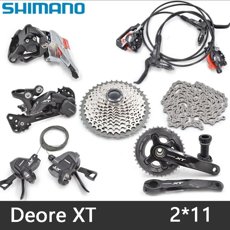 SHIMANO XT M8000, комплект для переключения передач на горный велосипед, звездочка коленчатого вала, 2X11, 22 скорости, запчасти для велосипеда, переключатель, комплект