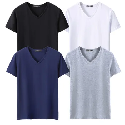 TEXIWAS,, 4 шт, одноцветная хлопковая футболка, мужская, черная, белая, футболки,, летняя, скейтборд, футболка для мальчика, хип-хоп, скейт, футболка, топы - Цвет: T4