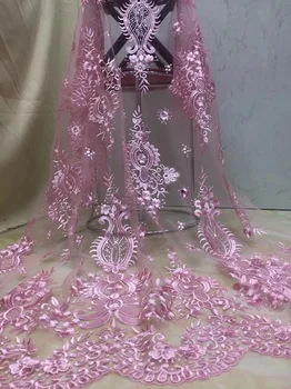 

Nigerian Tulle Lace Fabaric Latest 2018 High Quality African Sequins Lace Fabric For Wedding Dress XX11