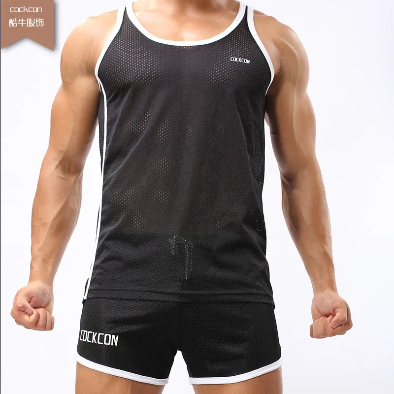 Мужские топы на бретелях спортивная одежда-сетка наборы свитеров корректирующая дышащая футболка Vest майка без рукавов