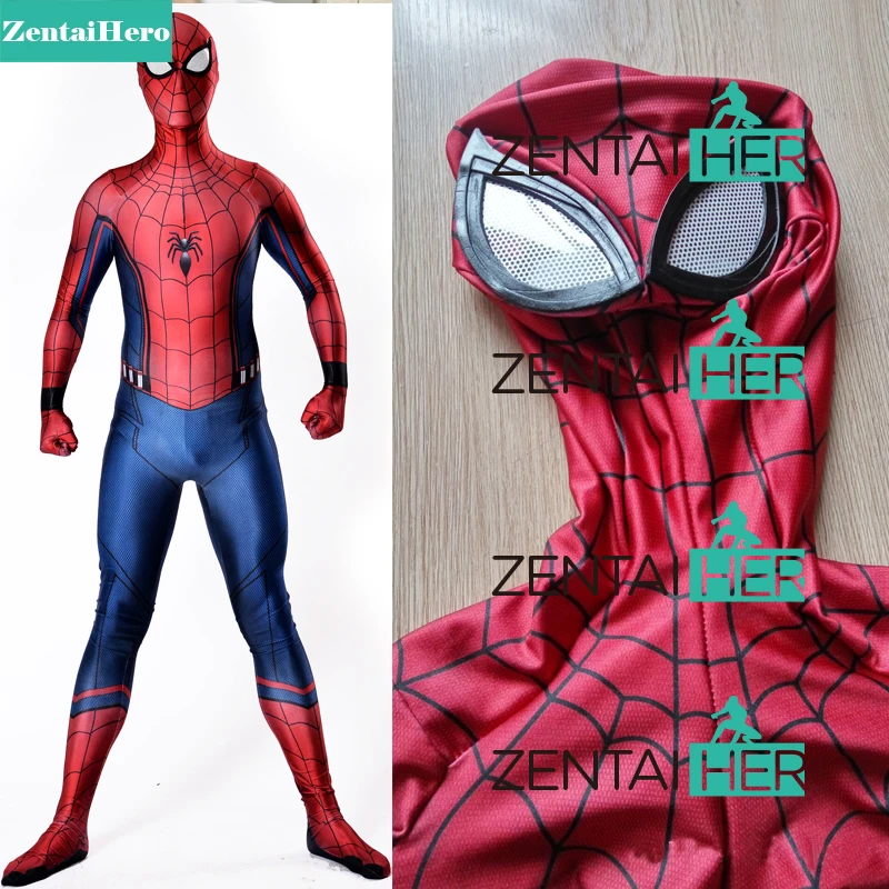 ZentaiHero 2017 костюм Человека паука для встречи на родину спандекс Zentai 3D оттенок