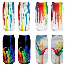 Dreamlikelin яркие акварельные краски ing 3D печать женские носки красочная краска книги по искусству унисекс носки для девочек мягкие мужские носки