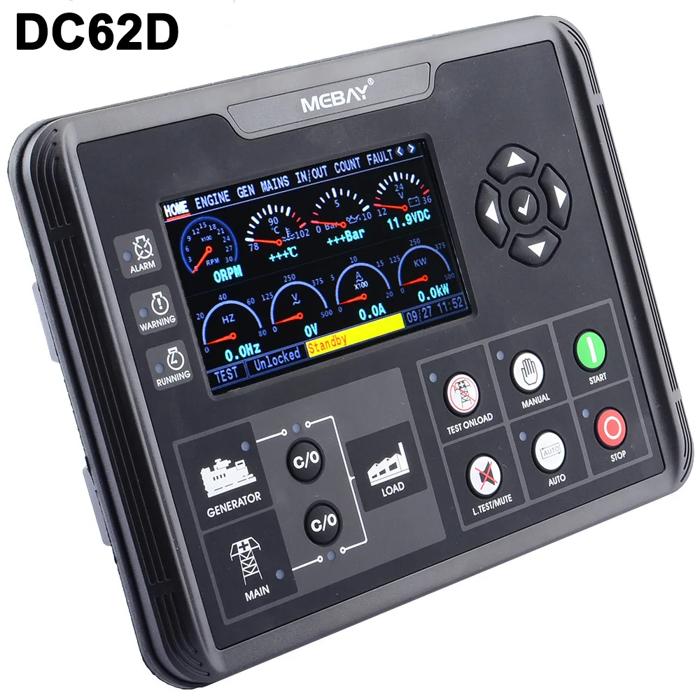 

DC60D/DC62D Generator Set Controller for Diesel/Gasoline/Gas Genset Parameters Monitoring With 4.3" LCD Screen Display