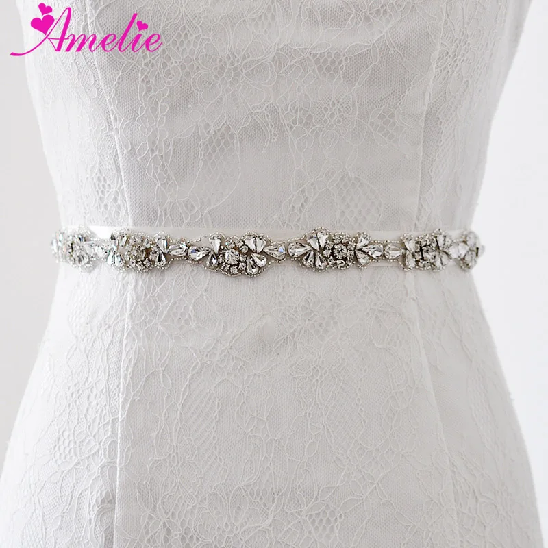 Crystal Bride Wedding Dress Belt Applique Sash Lady Fancy Dress Accessory White 