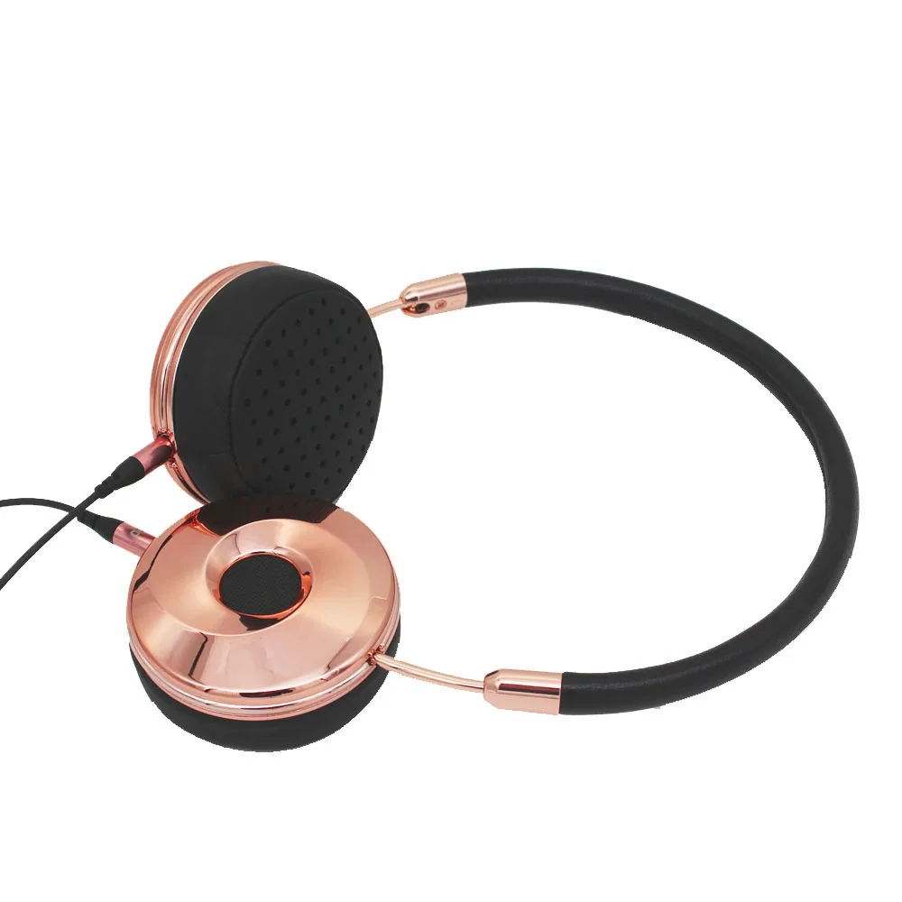 Новая мода Проводная повязка на голову HiFi наушники портативные розовые золотые наушники Fone De Ouvido для mp3-плеера мобильного телефона с сумкой BH870
