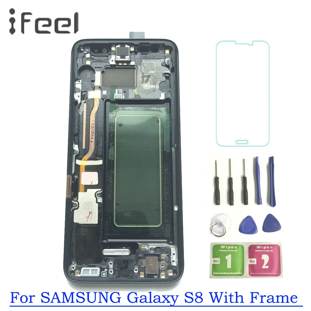 

AMOLED S8 LCD with frame For SAMSUNG Galaxy S8 G950 G950F Display Touch Screen Digitizer Free Shipping