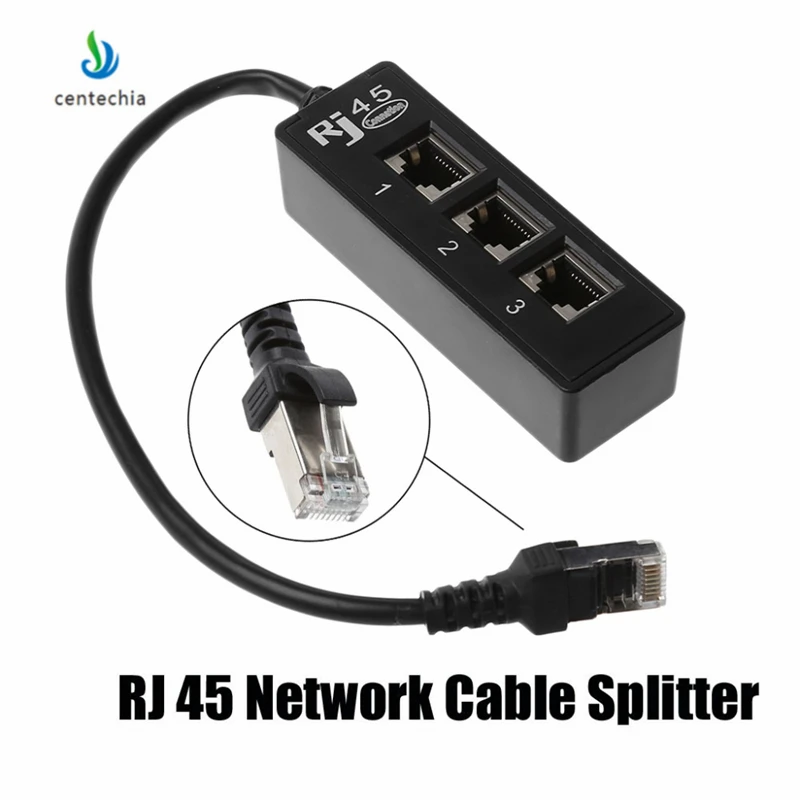 

Centechia 1 to 3 Socket LAN Ethernet Network RJ45 Plug Splitter gadget Extender usb sata cable usb riser card rj45 connector