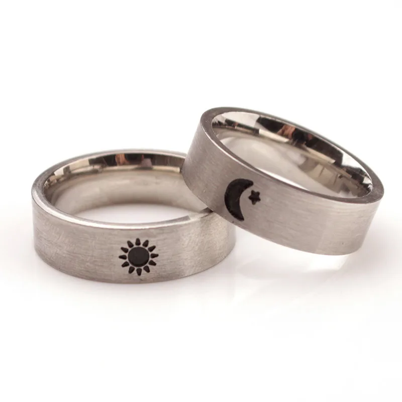 sun and moon ring simple couples rings set his and her promise rings for lovers stainless - Simple Wedding Rings For Her sun and moon ring simple couples rings set his and her promise rings for lovers stainless - Simple Wedding Rings For Her