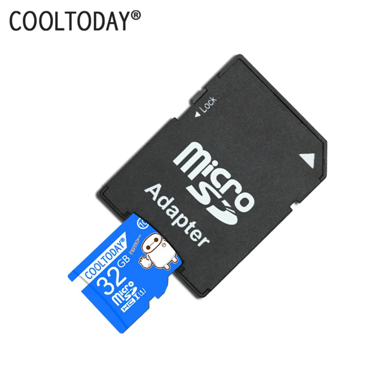 Дешевый Cooltoday 8 ГБ 16 ГБ 32 ГБ 64 ГБ высокое Скорость TF карты Class 10 Micro SD карты UHS 1 карты памяти для планшетных Бесплатная доставка с адаптером