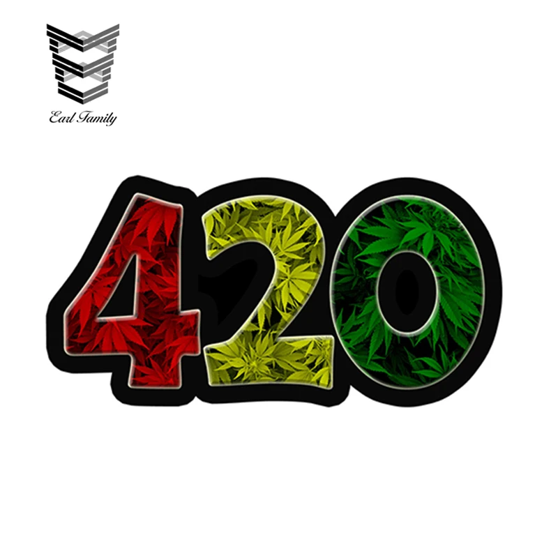 EARLFAMILY 13 см x 6 420 Rasta забавная виниловая наклейка с листьями травы Dank Bud бампер