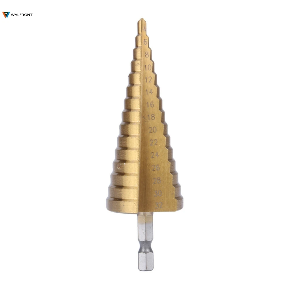 

4-32mm HSS Step Drill Bit Hex Titanium Step Cone Drill Bit Hole Cutter For Sheet Metal