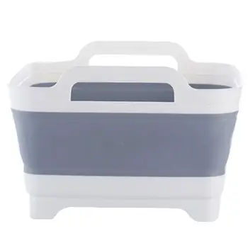 

Collapsible Dish Tub With Draining Plug Foldable Food Strainers Multi-function Drain Sink Storage Basket For Kitchen Camping