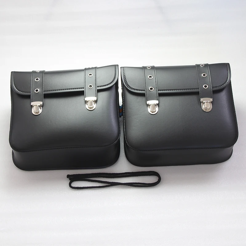 

2PCS Motorcycle Saddle Bags Waterproof Motorcycle PU Leather Saddle Bags Storage Luggage Bags Tool Pouch Left&Right New
