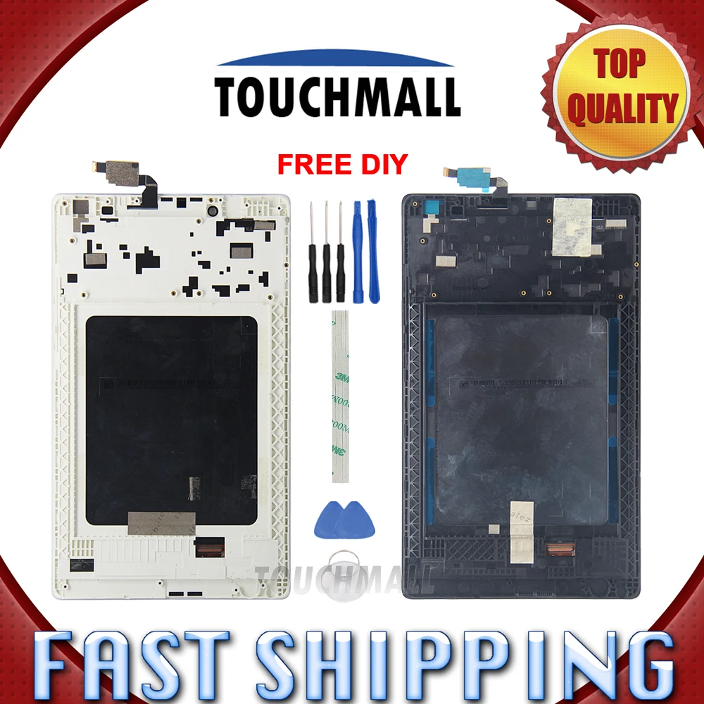 

New LCD Display + Touch Screen with Frame Assembly Replacement For Lenovo Tab 2 A8-50 A8-50F A8-50LC 8-inch Black White + Tools