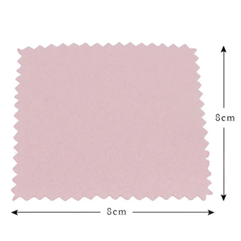 Полировки ювелирных изделий Розовый цвет ткани серебро польский чистки уход за серебро 925 8 см * 8 см 50 шт./упак