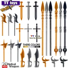 Средневековый рыцарский шлем Оружие Меч Броня щит копье римские Рыцари Военные Аксессуары строительные блоки игрушки для детей