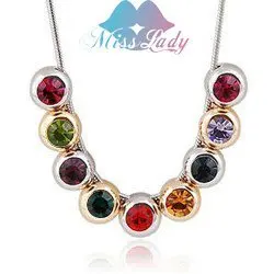 Wholesales 18K Gold Plated Austrian Crystal Fashion Jewelry The candy color Necklaces 2117 | Украшения и аксессуары