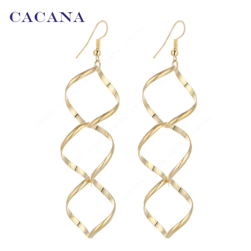 

CACANA Dangle Long Earrings For Women Shining Three Same Section Bijouterie Hot Sale No.A550 A551
