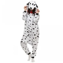Unisex Adults White Dalmatian Spot Dog Costume Pajama Halloween Christmas Onesies Teenagers Famous Brand Cartoon Lounge Wear