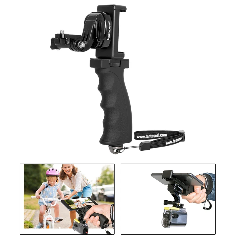 

Fantaseal Camera Stabilizer Hand Grip + Smartphone Clip Holder for Sony Xiaoyi Action Camera iPhone Xiaomi Samsung Mobile Phone