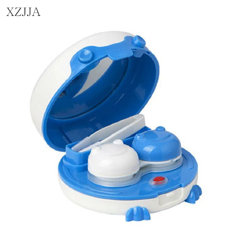 

XZJJA Frog Electric Contact Lenses Storage Box Cute Contact lens Washer Cleaner Case Box For Eyes Care Kit Holder Container