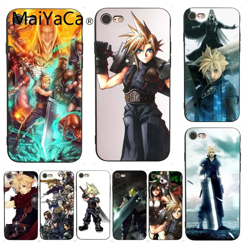 

MaiYaCa For iphone 7 Case Final Fantasy VII FF7 Anime New print Phone Accessories Case for iPhone X 8 7 6 6S Plus X XS XR SE 5C