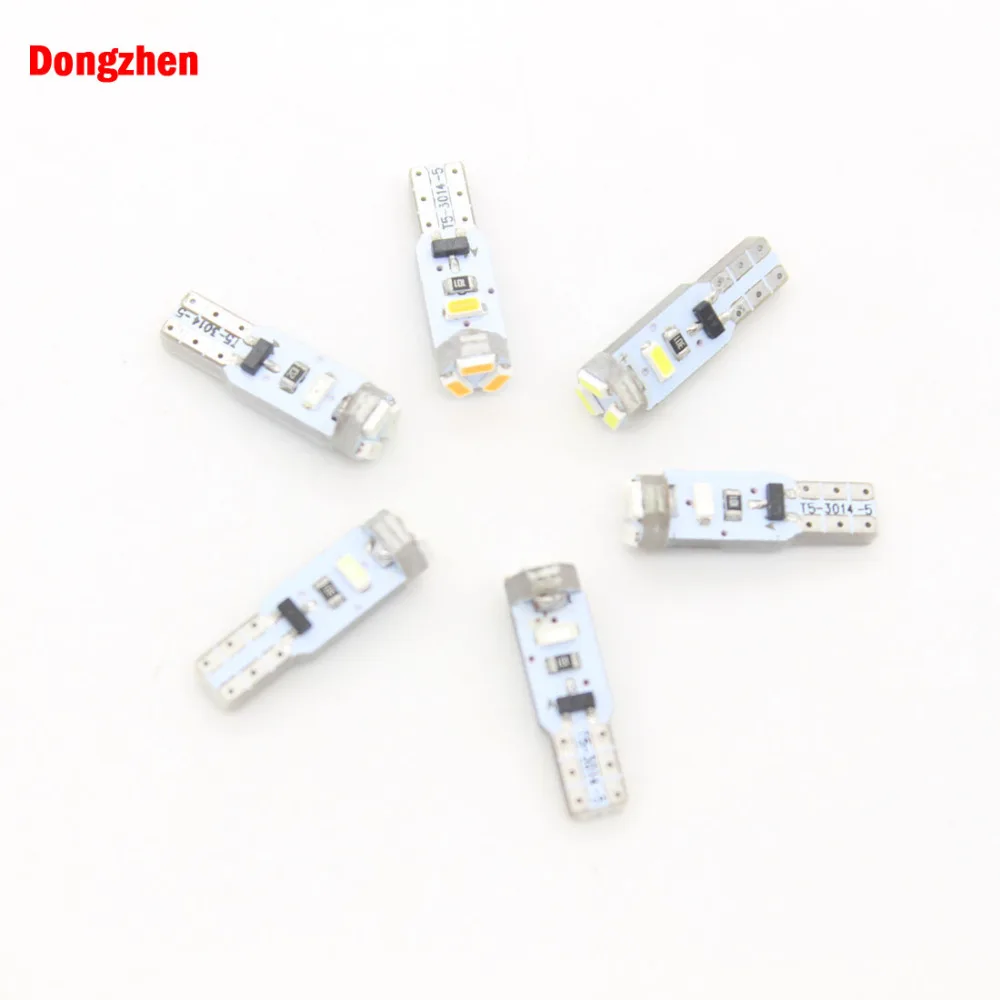 Dongzhen 10 шт. светодиодный автомобильный T5 5 3014 SMD клиновидный для салона светильник