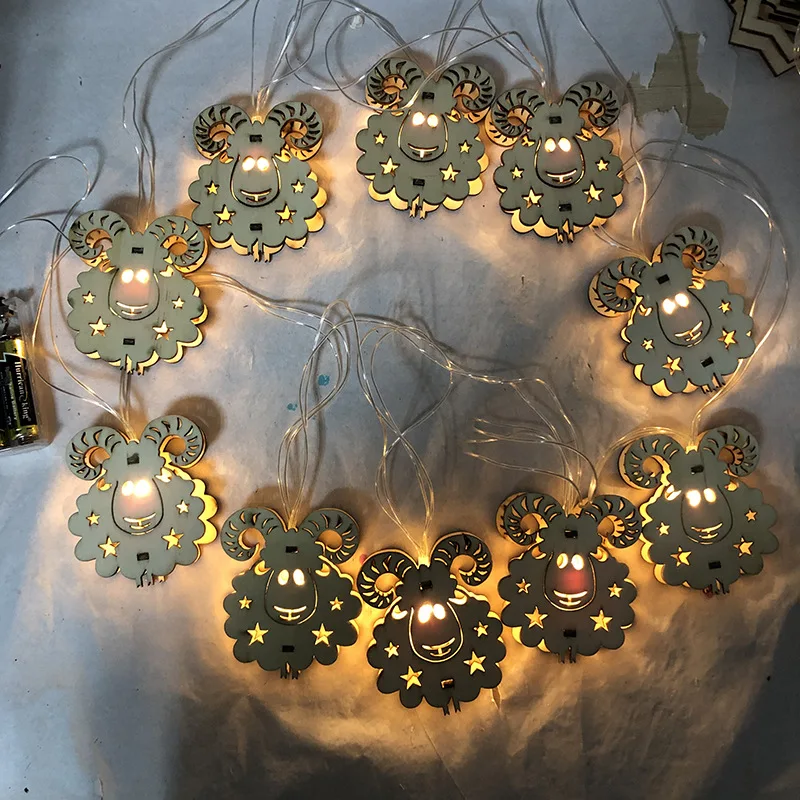 

2019 Sheep Happy Eid Al-Adha Eid Mubarak Decor Ramadan Decoration Eid Mubarak Gift Home Decoration Led Light String 10pc lights