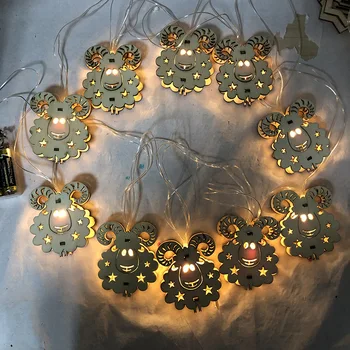 

2019 Sheep Happy Eid Al-Adha Eid Mubarak Decor Ramadan Decoration Eid Mubarak Gift Home Decoration Led Light String 10pc lights