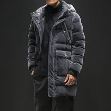 Мужские зимние толстые теплые пуховики высокого качества мужские длинные зимние пальто с капюшоном новые модные мужские длинные зимние пальто Размер 3XL