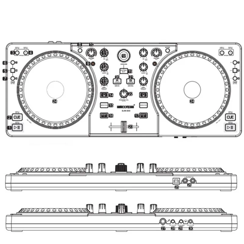 С звуковой картой DJ контроллер CD проигрыватели DJ дисковый проигрыватель цифровой одна машина может звук смешивания DJing монитор кричащий микрофон