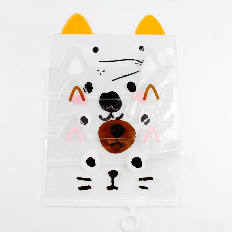 

PVC cat Pencil case Zipper Bag Holder Traveler's Notebook Diary Accessory Pencil Bag Tickets Cards Storage Standard Pocket