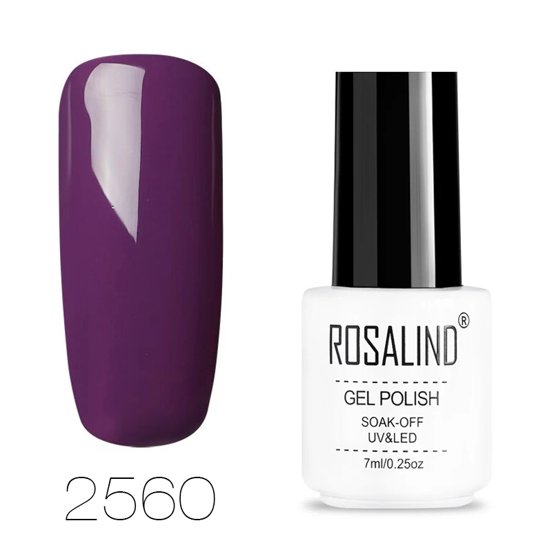 ROSALIND Гель-лак для ногтей УФ-Гель-лак 7 мл красный розовый фиолетовый Гель-лак для ногтей нужно базовое верхнее покрытие дизайн ногтей вымачивать праймер маникюр - Цвет: 2560
