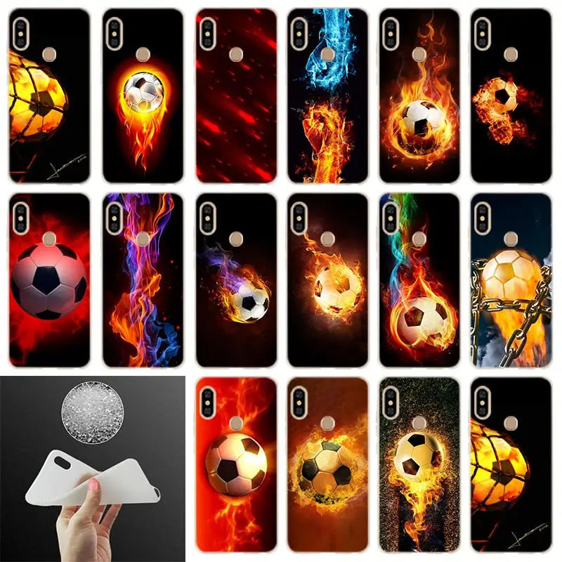 

Fire Football Soccer Ball hot Soft Case Cover For Xiaomi Redmi Note 8 7 6 5 Pro 8a 7 6pro 6a s2 5a 4a 5plus y3 Coque Etui Cases