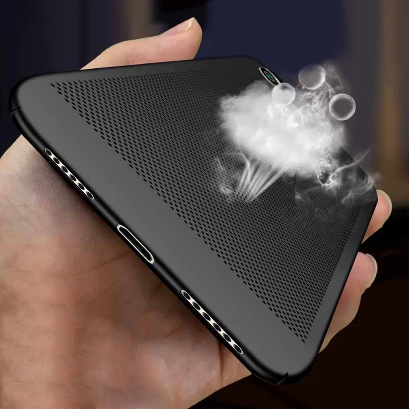 

Heat Dissipation Phone Case For Xiaomi Mi 5X 6X A1 A2 Lite Poco F1 Mi8 Hollow Coque On Redmi Note 5 6 pro 5A 6A Hard PC Cover