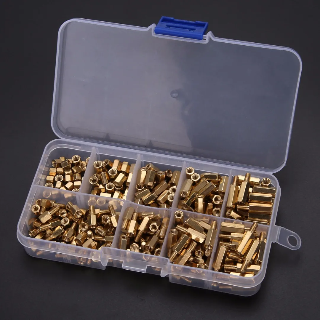 120PC M3 Brass Pillars Standoffs Circuit Board PCB Nut Screws Hex Kit 3917798